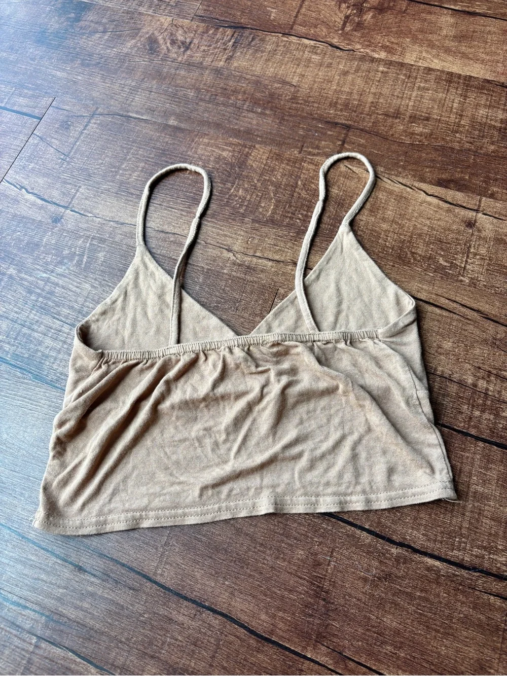 PrettyLittleThing Tan Ribbed Tank Top - Picture 2 of 3